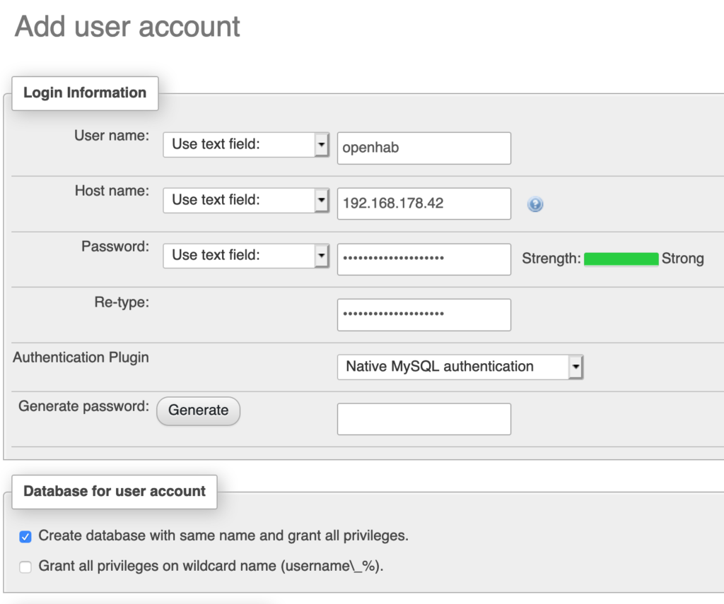 mysql create user 8.0.13